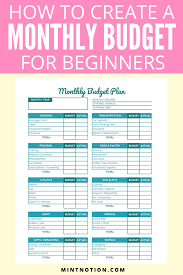 How To Create A Budget For Beginners Monthly Budget Template Budgeting Free Budget Printables