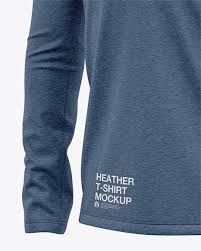 Download Men S Heather Long Sleeve T Shirt Front Half Side View In Apparel Mockups On Yellow Images Object Mockups