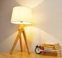 Wooden Tripod Design Floor Lamp E27 Bulb Table Lamp Bedside ...