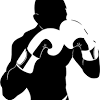 Boxeo deporte deportes silueta póster aptitud vector libre uso comercial gimnasio deportes siluetas pasatiempos +9 diseño de boxeo con siluetas coloridas de personas lanzando golpes. 1