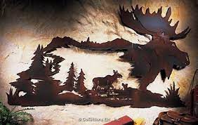 Nature S Path Moose Northwoods Metal Wall Art From Collections Etc Metal Tree Wall Art Metal Tree Woodland Lodges