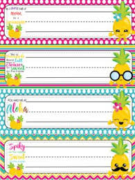 Pineapple Themed Classroom Decor Desk Labels Editable Classroom Decor School Year Themes Pineapple Theme