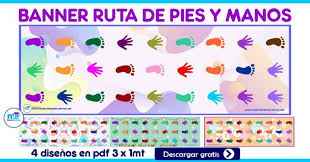 Instructivo del juego el stop. Banner Ruta De Pies Y Manos I Juegos Para Patio I Material Educativo Manos Y Pies Como Crear Juegos Manualidades Escolares