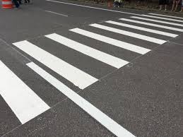Black And White Striped Road Sign Clear Line Striping Effects By Roadsky Pavement Marking Machine And Paint Different Road Lines Can Be Striped By O Road Markings Marking Paint Paint Suppliers