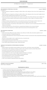 Housekeeping Supervisor Resume Sample Mintresume