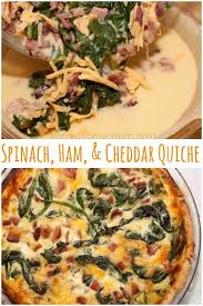 Spinach Ham And Cheddar Quiche Recipe Spinach Quiche Recipes Quiche Recipes Ham And Spinach Quiche