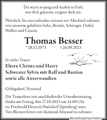 Traueranzeigen von Thomas Besser
