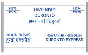 12273 Ndls Duronto Howrah Jn To New Delhi Train Number