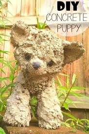 A Concrete Puppy Adorable Add Some Cuteness To Your Garden With This Diy Concrete Stuffed Animal De Concrete Diy Concrete Diy Projects Garden Ornaments Diy