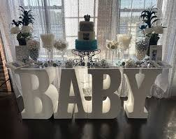 Baby Letters Set Of 4 Giant Styrofoam Letter Table Base Etsy In 2020 Foam Letters Baby Table Table Base