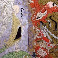 instagram 上的 石黒亜矢子 ishiguroayako イルフ童画館ヒグチユウコさんとの2人展 異界への誘い 展示作品のひとつ屏風絵の一部 zelda characters character art