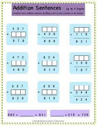 Math worksheets make learning engaging for your blossoming mathematician. Preview Image For Worksheet With Title Addition Sentences Up To 3 Digits Subtraction Third Grade 4th Grade Math Worksheets Third Grade Math Worksheets