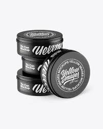 Four Matte Round Tin Boxes Mockup Box Mockup Tin Boxes Mockup
