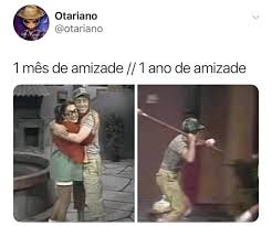 A cantora compartilhou um meme de juliette freire para promover sua música. Memes Acessiveis Tuite De Otariano 1 Mes De Amizade Foto Da Chiquinha E O Chaves Se Abracando 1 Ano De Amizade Foto Do Chaves Segurando Uma Vassoura Em Posicao De Tacar