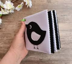 Black And White Baby Books Pdf Felt Cards Black And White For Newborn Pdf Pattern High Etsy Soft Book Baby Learning Toys Newborn Toys