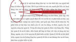 Khoảng cách giữa Bullets, Numbering, Multilevel list và chữ