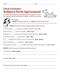 I had a lot of fun with this one. Great Grammar Subject Verb Agreement Worksheet Education Com