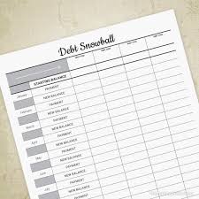 Debt Snowball Tracker Printable Debt Snowball Printable Debt Snowball Debt Snowball Worksheet