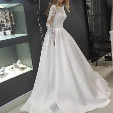Such an ideal can't be simply hashed together. Long Sleeves Appliques Lace A Line Wedding Dresses Satin Lace 2020 Modest Bridal Gowns Customized Robe De Mariee From Everlastinglovedress 108 04 Dhgate Com