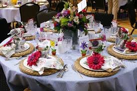 You also may use a tall, thin, clear glass vase. Spring Luncheon Stage And Table Decoration Ideas Tea Table Settings Banquet Table Decorations Table Decorations