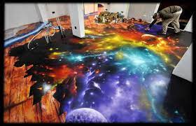 Galaxy Painted Floor Designs 3d Floor Painting Sidewalk Art Graffiti Murals