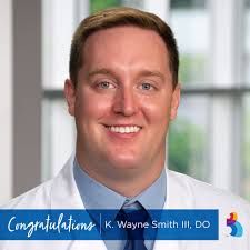 Ballad Health congratulates physician resident graduate K. Wayne Smith III,  DO. After graduating from Lincoln Memorial University DeBusk College of  Osteopathic Medicine in Harrogate, Tennessee, Dr. Wayne Smith spent his  last three