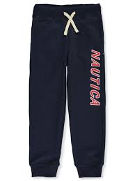 nautica boys logo leg fleece joggers