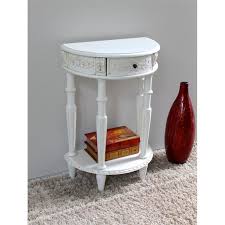 Accentuate your living room by placing an end table by your favorite chair or at the end of the sofa! Pemberly Row Half Moon Console Table In Antique White Walmart Com Walmart Com