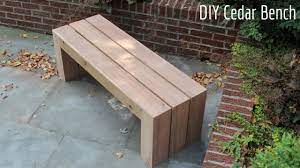 Diy Cheap Modern Outdoor Cedar Bench 2x4 Build 60 Youtube Cedar Bench Modern Bench Outdoor Diy Bench Outdoor