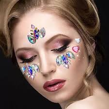 Face Jewels for Rhinestones Gems Stickers Crystal Self-Adhesive Bejeweled  Crafting (1 Pack)