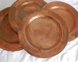 Juliska pewter stoneware charger plate. Mexican Copper Charger Hammered Copper Plate Serving Platter Cabin Chic Decor Vintage Copper Vintage Kitchen Decor