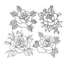 Maybe you would like to learn more about one of these? Traditional Rose Tattoo Flash Sketch Design Traditional Rose Tattoos Traditional Tattoo Drawings Traditional Tattoo Flash Art
