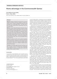 The advantages and disadvantages of operating under this structure involve the money and power that these organizations control. Pdf Home Advantage In The Commonwealth Games