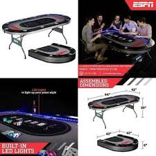 Ebay Ad Link Espn 10 Player Premium Poker Table Led Lights Foldable Play Game Room Recreation In 2020 Poker Table Poker Games To Play