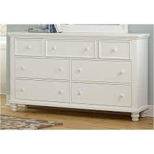 The pewter ring pulls are brushed for a traditional look and feel. 624 002 Vaughan Bassett Furniture Triple Dresser White