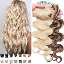 We do not advise straightening the wavy extensions, but do recommend using a product such as the beachwave babe to retain the 2c or 3a curl texture. Benehair 100 Real Remy Human Hair Extensions Tape In Seamless Skin Weft Full Head Body Wave Women Thick 20 40pcs Grey Wavy Curl Hair Walmart Com Walmart Com