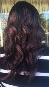 Purple Caramel Toned Color Highlights Purple Hair Dark Hair With Highlights Purple Highlights Brown Hair