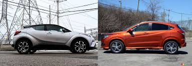 The small urban utility segment might still be relatively young, it's quickly made room for itself. Comparison 2019 Honda Hr V Vs 2019 Toyota C Hr Car News Auto123