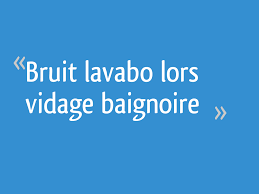 Bruit Lavabo Lors Vidage Baignoire 21 Messages
