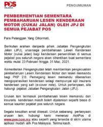 Kalau anda tak renew insurans takaful kereta melalui pilih cara penghantaran road tax, sama ada anda nak ambil sendiri di pejabat myeg atau dihantar ke alamat pilihan anda sama ada di rumah atau pejabat. Terkini Perkhidmatan Renew Roadtax Dan Lesen Di Pejabat Pos Ditutup Ini Cara Untuk Buat Secara Online