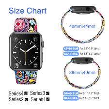 Details About Floral Printed Silicone Strap Watch Band For Apple Watch 38mm 40mm 42mm 44mm