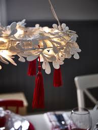 Create A Cosy Christmas Ambience With A Strala Wreath Pendant Lamp Ikea Christmas Nordic Christmas Sparkle Decorations Cosy Christmas
