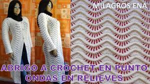 Estas muestras las puedes tejer en lanas e hilos delgados con. Abrigo Sueter O Saco Tejido A Crochet Para Damas En Punto Ondas En Relieves Paso A Paso Knittting Crochet