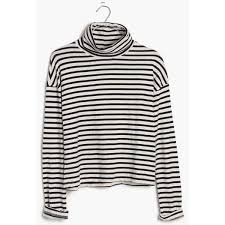 Black And White Striped Turtleneck Top Madewell Clothing 35 Liked On Polyvore Featuring Tops Bleached Linen Madewell Tops Turtle Madewell Outfits Striped Turtleneck Striped Long Sleeve Shirt