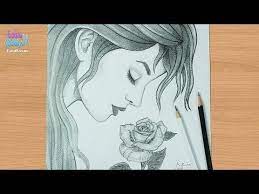 طريقة رسم وجه بنت من الجانب تشم وردة بالرصاص للمبتدئين youtube art journal inspiration art drawings anime drawings