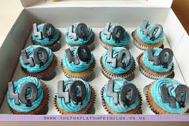 Sign up for our newsletter: 40th Birthday Cupcakes Blue With Musical Notes