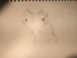 Minecraft papercraft axolotl and axolotl bucket follow me in instagram @angel_random_art for more designs. My Drawing Of The Axolotl What Do You Think Minecraft