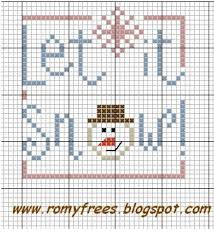 Let It Snow Cross Stitch Chart No Other Info Navidad