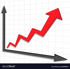 graph chart red arrow