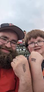 The boys went to Monster Trucks for his birthday 🎂 🛻 until it poured and  then Bubby was done 😅